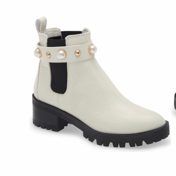 Karl Lagerfeld Shoes - KARL LAGERFELD PARIS POLA Imitation Pearl Leather Chelsea Bootie